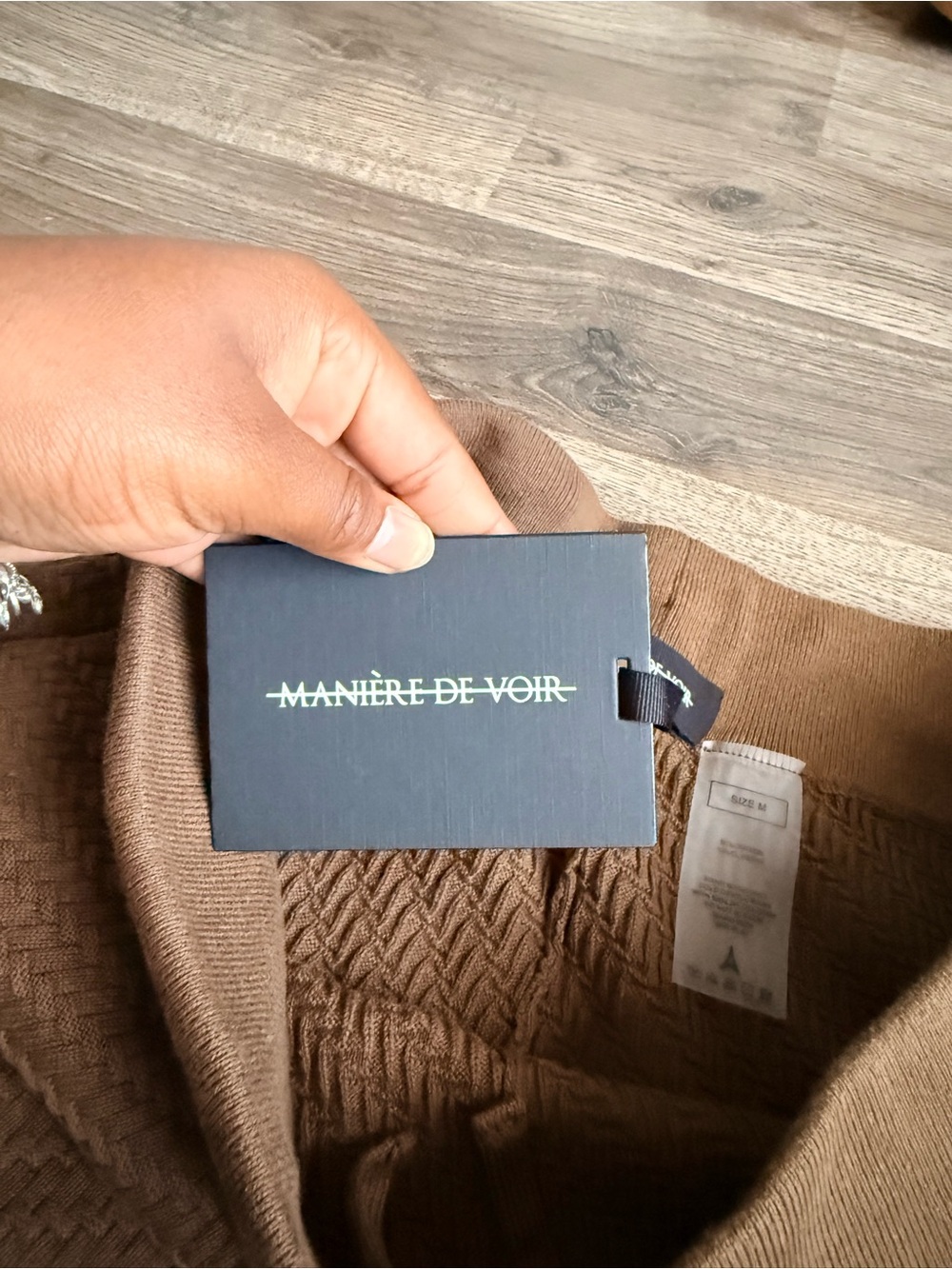Maniere De Voir Chocolate Brown Knit Sweater